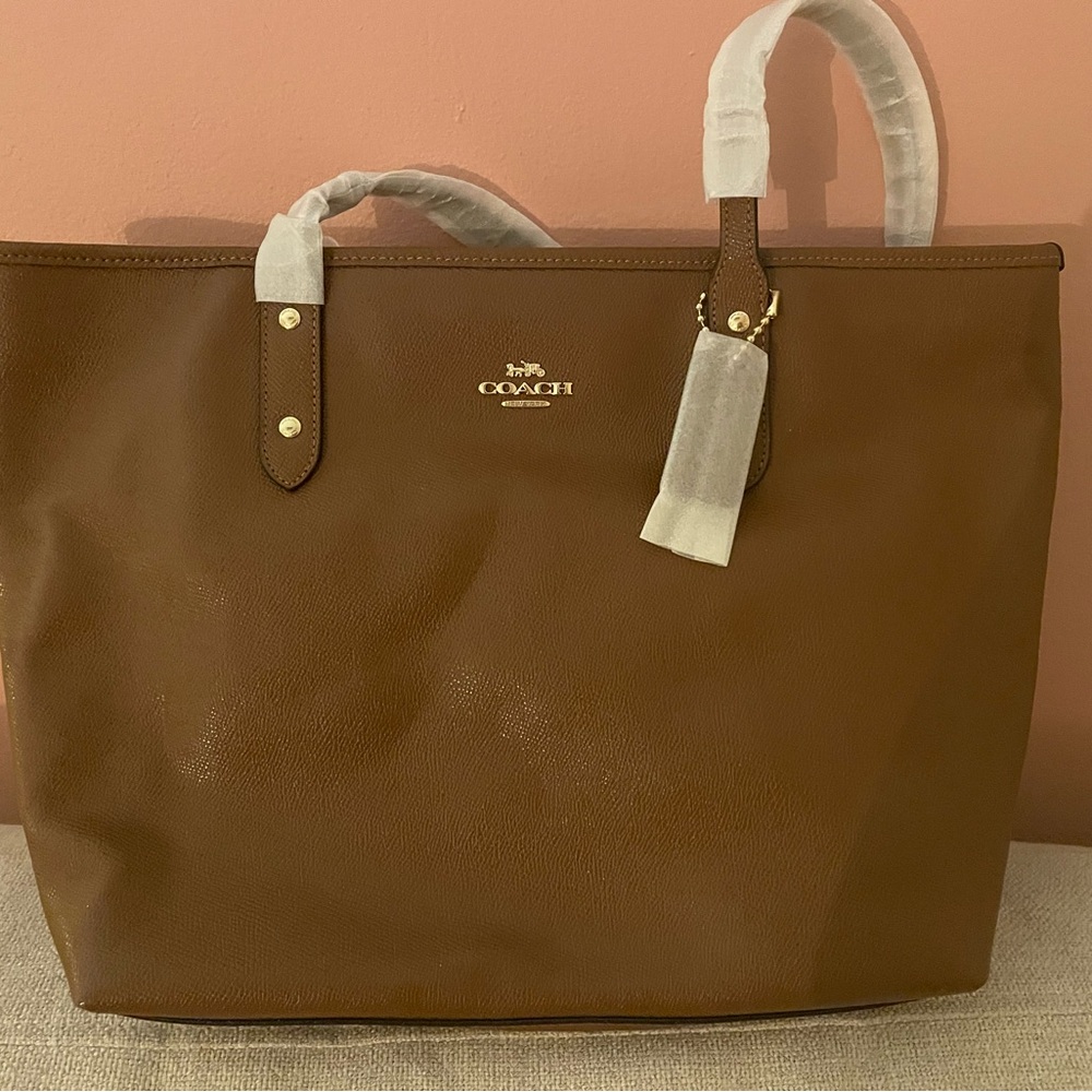 Coach Tan Leather Tote Bag